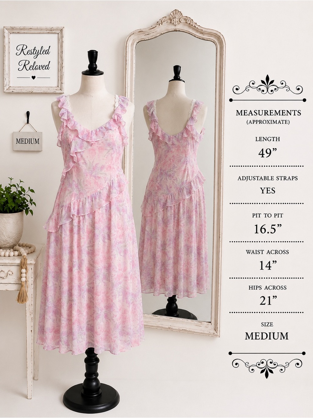 Lulu’s Parker Floral Ruffle Detail Chiffon Dress | NWT | Size Medium |